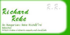 richard reke business card